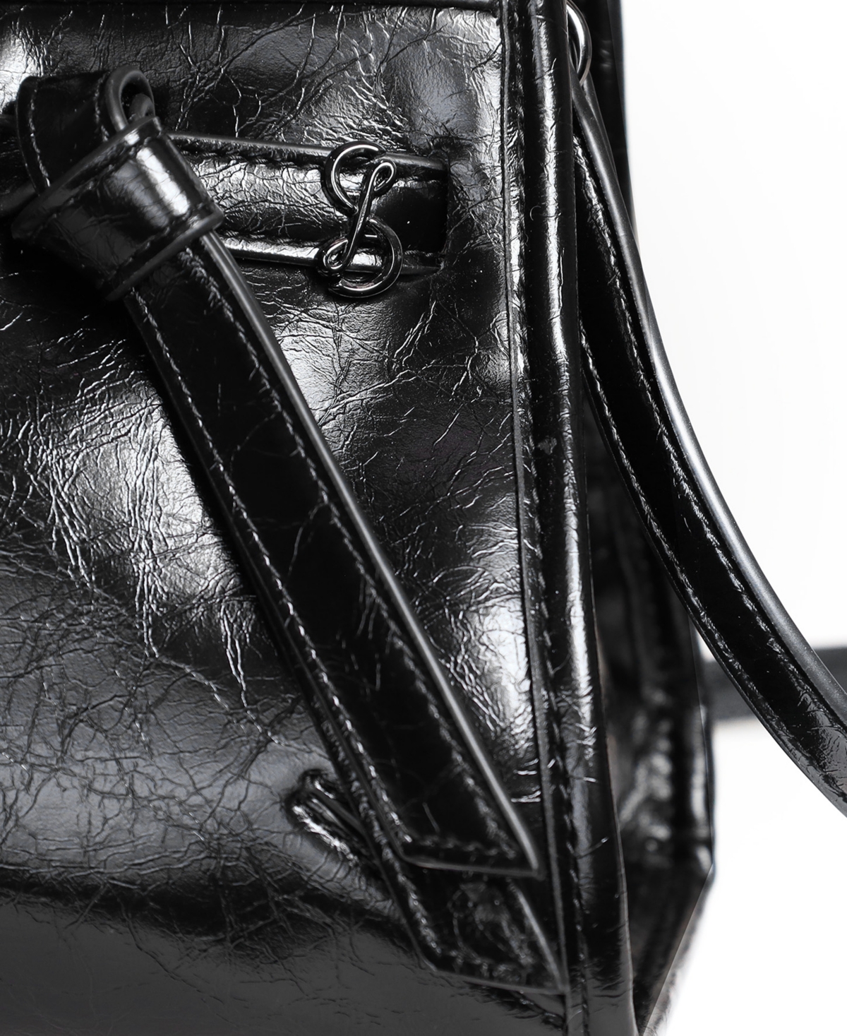Sam & Libby Onyx Belted Satchel Bag In Black