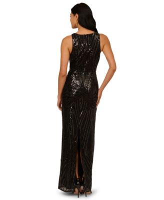 Women's Sequin Crewneck Sleeveless Gown