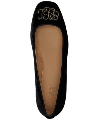 Women's Emellie Embroidered-Logo Ballet Flats