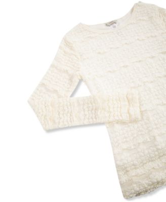 Girls' 7-16 Lace Long-Sleeve Top