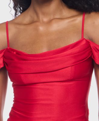 Juniors' Spaghetti Strap Off-The-Shoulder Top