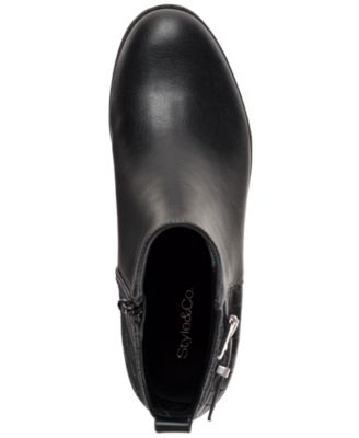 Women's Claraa Buckle Detail Block Heel Booties, Macy's Exclusive