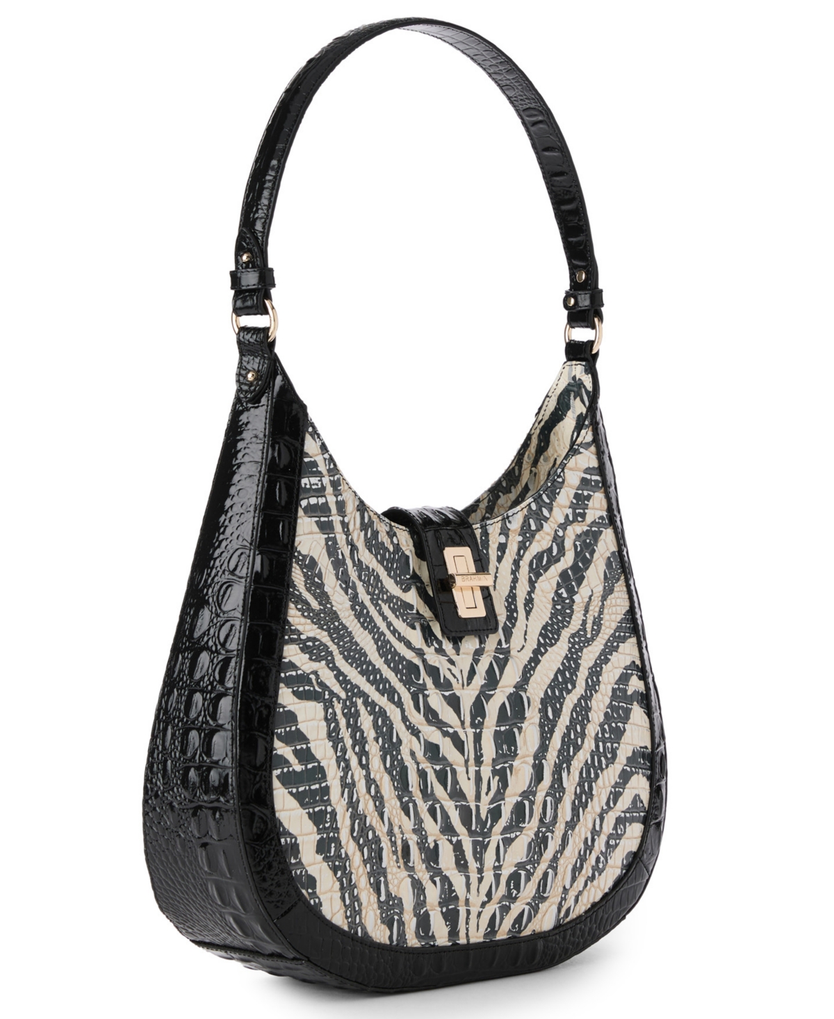 Brahmin Fallon Leather Hobo-inspired Medium Shoulder Bag In Multi