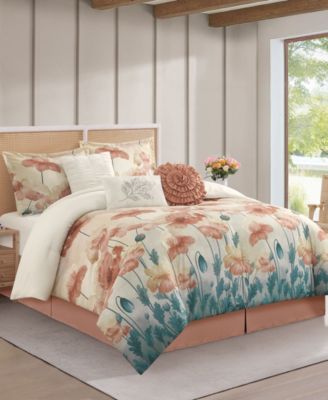 Jade Floral 7-Pc. Comforter Set, King