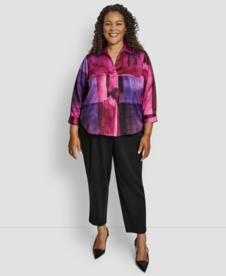 Plus Size Collared Neck Top