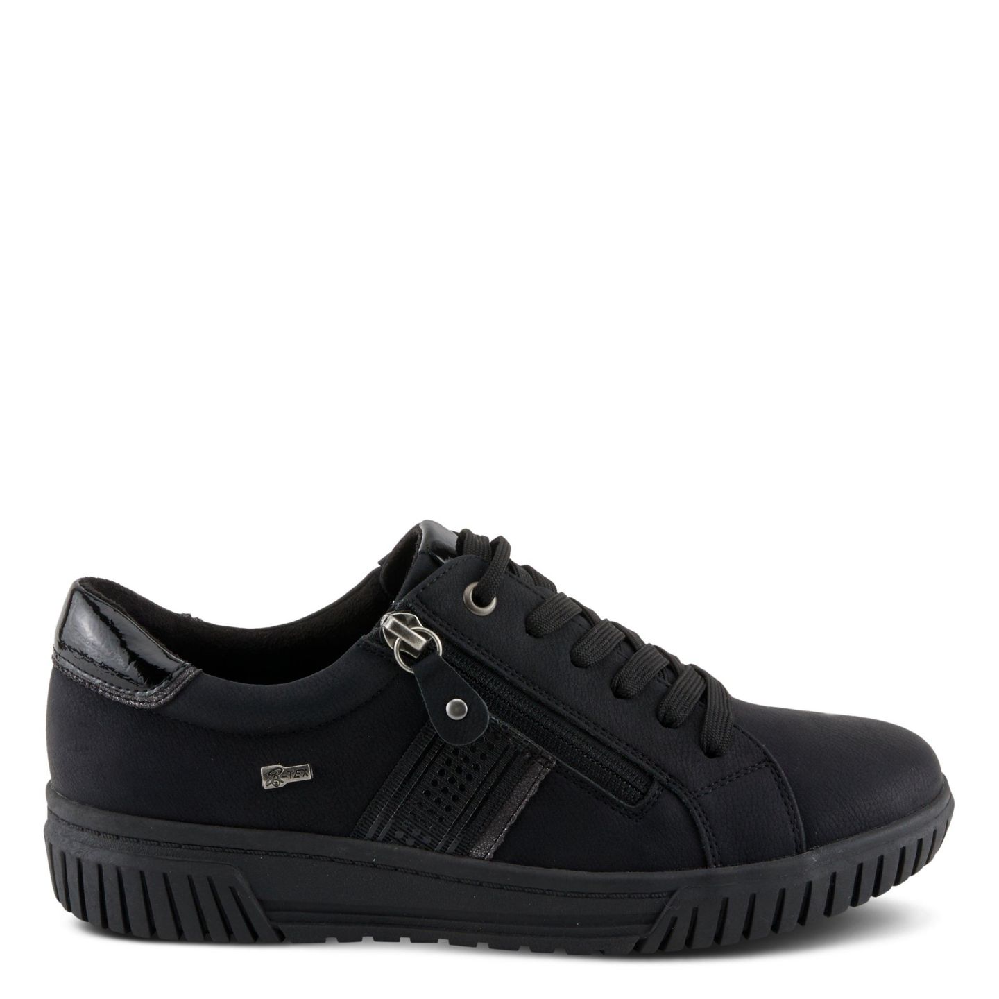 Женские кроссовки Spring Step Jamia Sneakers - Dual Closure with Laces and Zipper - Plush Textile Lining, Shock Absorbing, Water Resistant Synthetic Upper, цвет: Чёрный — фото 2