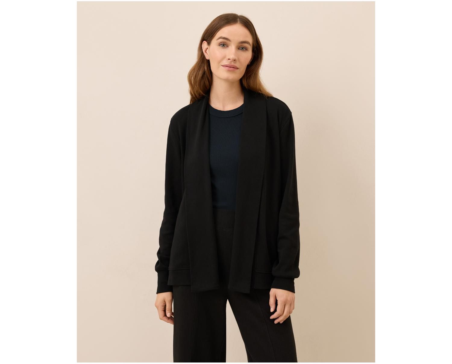 Women's Organic Cotton Airplane Short Drape Cardigan