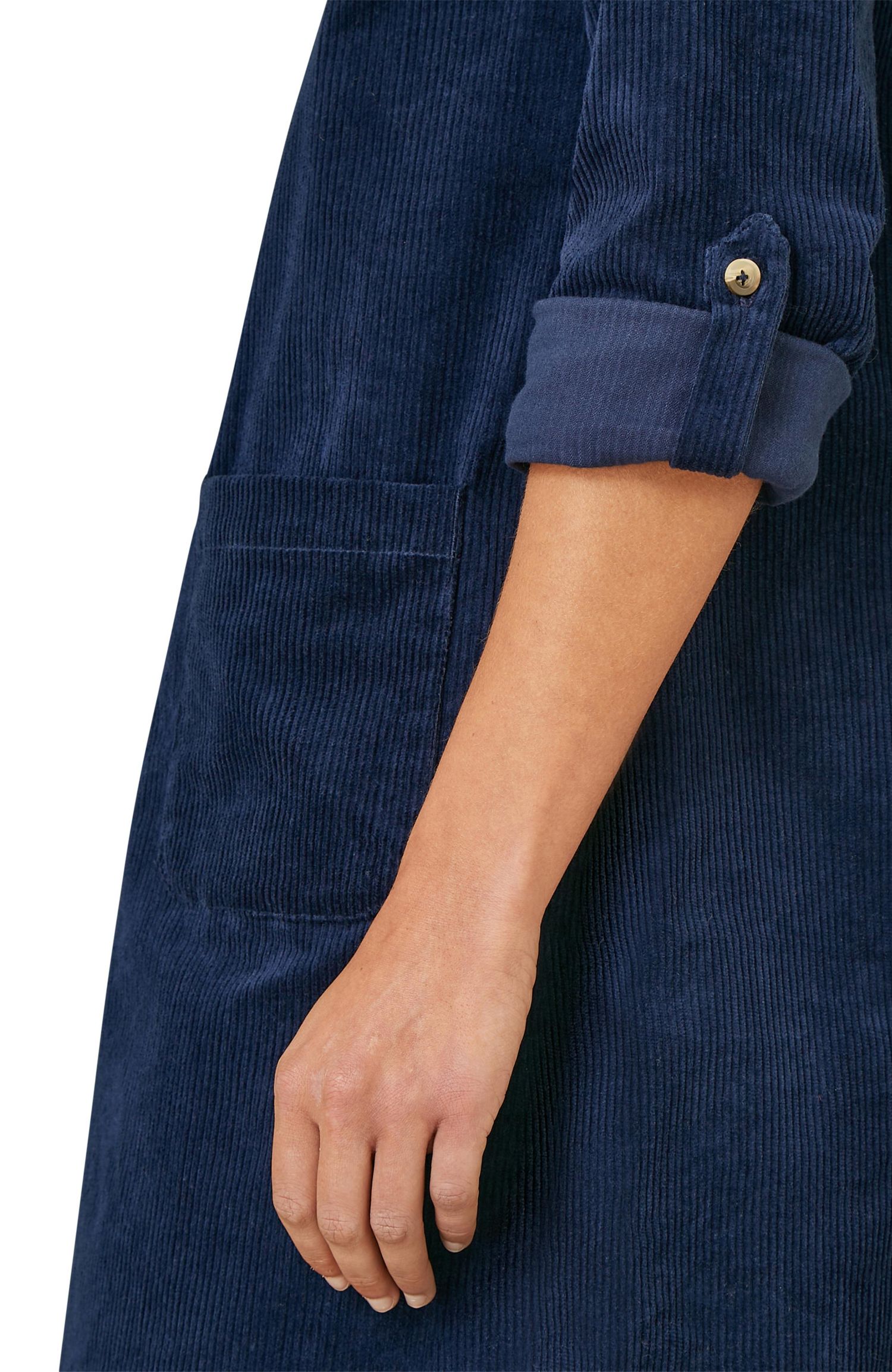 Women's Cord Tunic Dress With Pockets