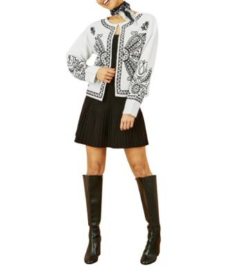 Women's Knitted Folk Edge To Edge Cardi