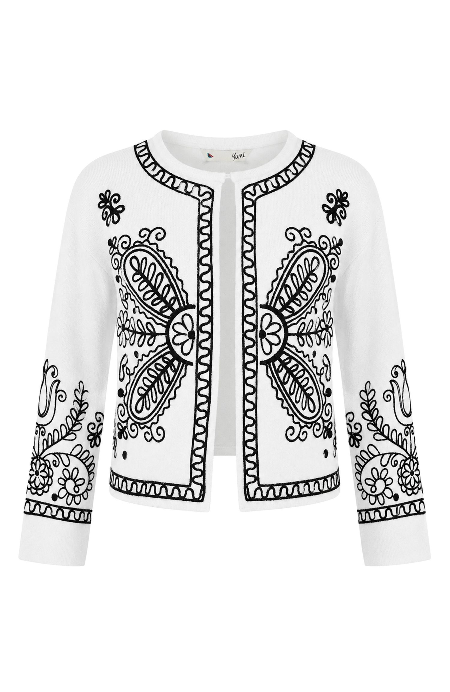 Women's Knitted Folk Edge To Edge Cardi
