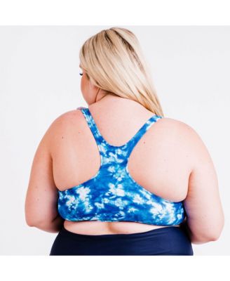 Plus Size Racerback Swim Bra with Removable Cups