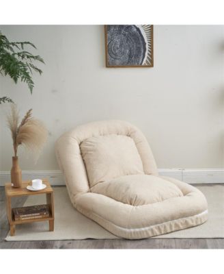 Triple Fold-Down Sofa Adjustable Recliner with Thick Mattress for Multifunctional Use