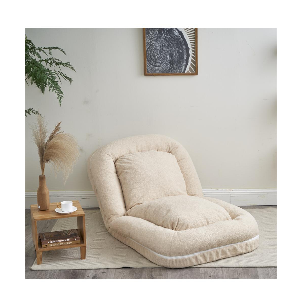 Cesicia Triple Fold-Down Sofa Adjustable Recliner with Thick Mattress for Multifunctional Use