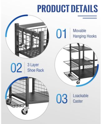 Golf Storage Garage Organizer, Golf Bag Storage Stand and Other Golfing Equipment Rack