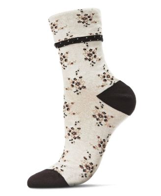 Women's Vintage Floral Cotton Blend Ankle Socks