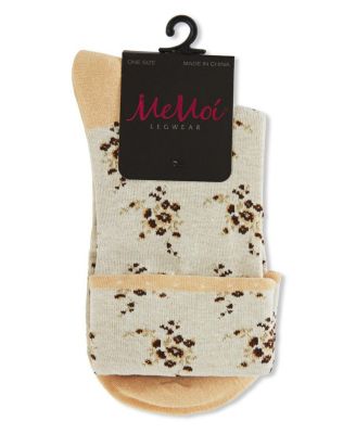Women's Vintage Floral Cotton Blend Ankle Socks