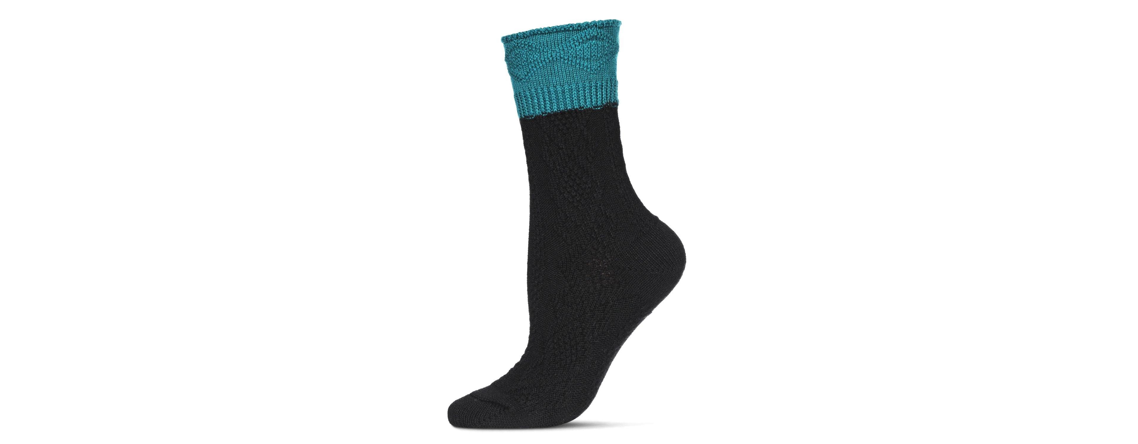 MeMoi Women's Diamond Bits Soft-Fit Two-Tone Crew Sock