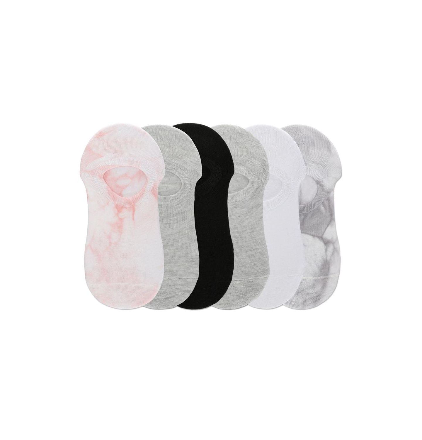 Женские кроссовки MeMoi 6 Pair Pack Tie Dye No Show Sneaker Liners, цвет: Пудровый — фото 3