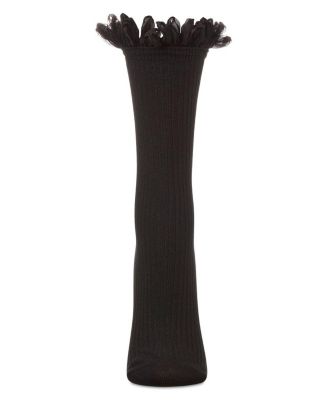 Women's Fine Rib Loop Cuff Crew Socks