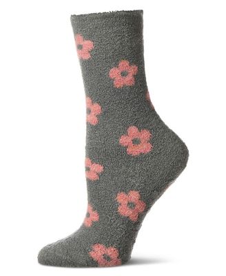 Women's "Daisies" Non-Skid Lavender Infused Crew-Length Cozy Spa Sock