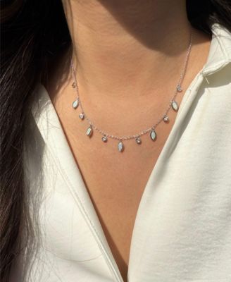 Drops of Spring Necklace with Lab-Grown Opal in Sterling Silver