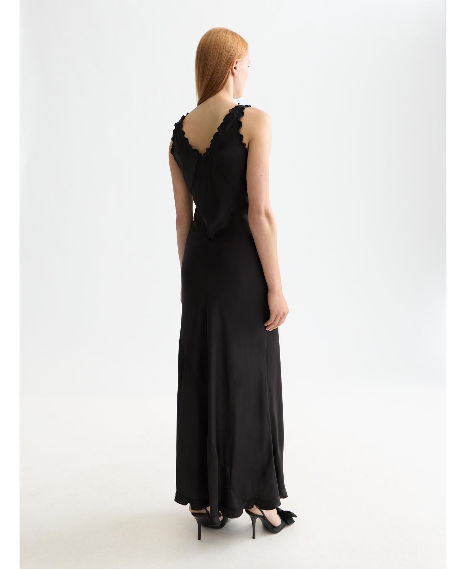Women's Maxi Slip dress with ruffled edges