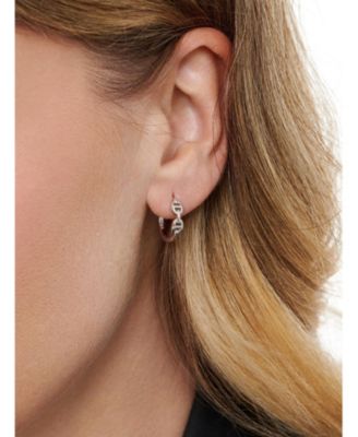 Mariner Hoop Earrings in Rhodium Plated Sterling Silver