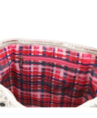 Silver Metallic Puffy Confetti Weekender Tote Bag