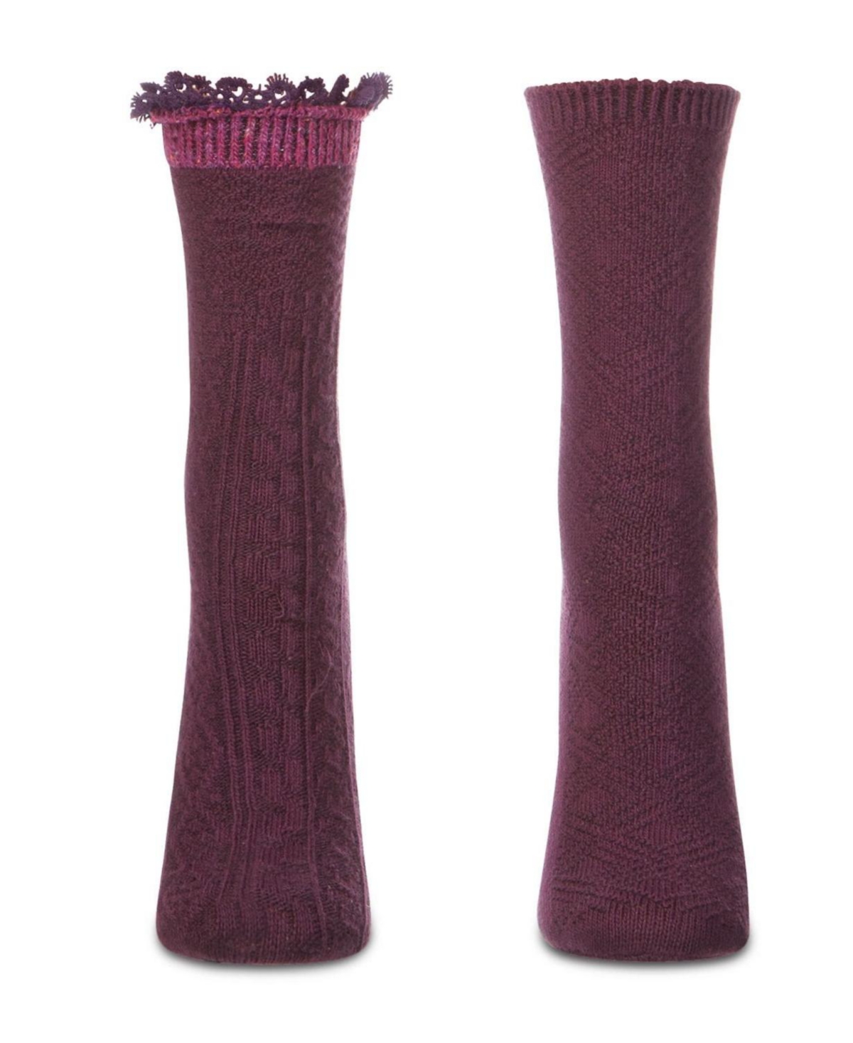 MeMoi Women's 2 Pair Combed Cotton-Rich Crew Socks