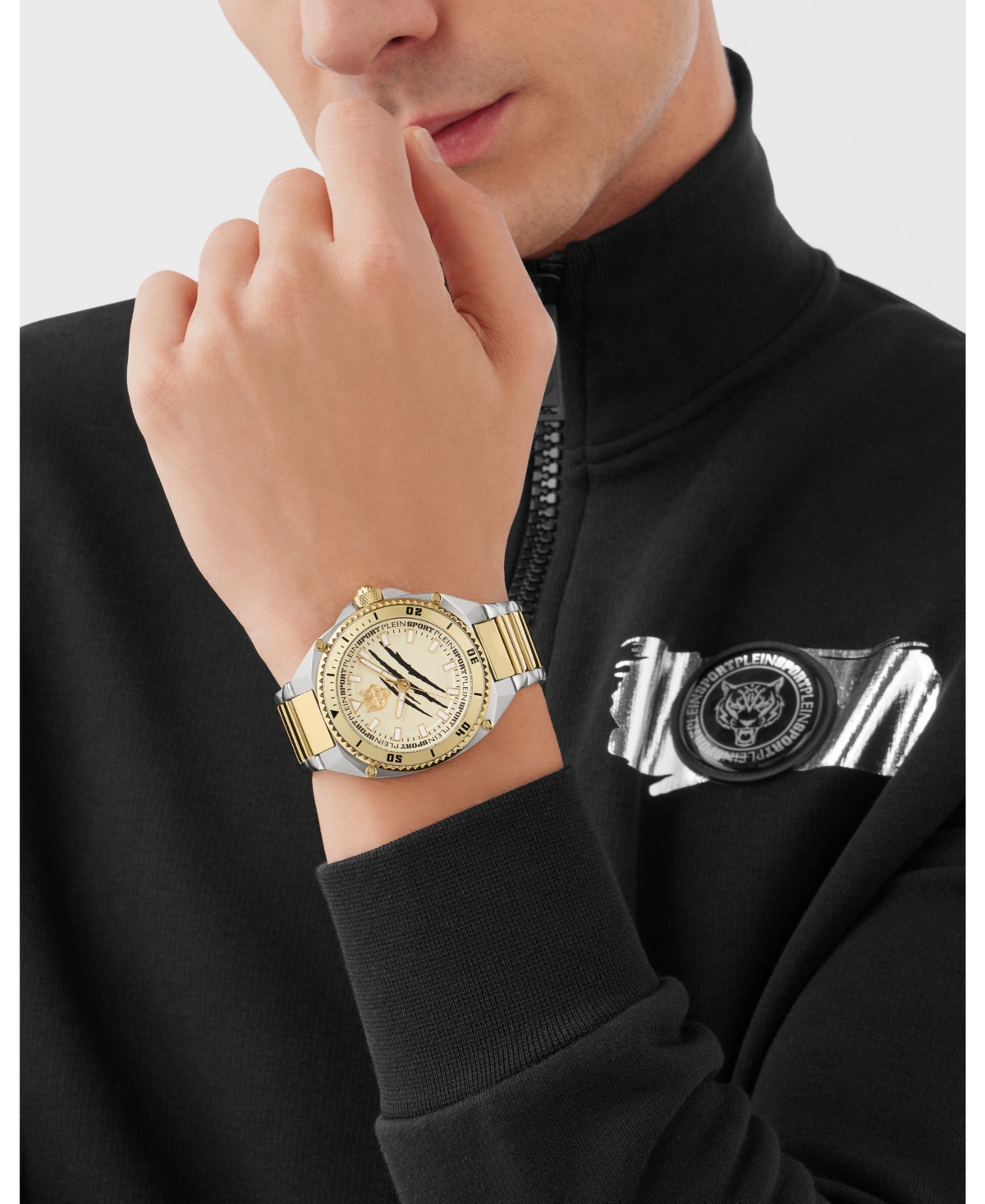 Plein Sport Mens Thunder Force 3 Hand Quartz Two Tone Bracelet 47mm