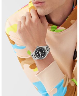 Men's Lineman 3 Hand Quartz Two Tone Bracelet Watch, 45mm