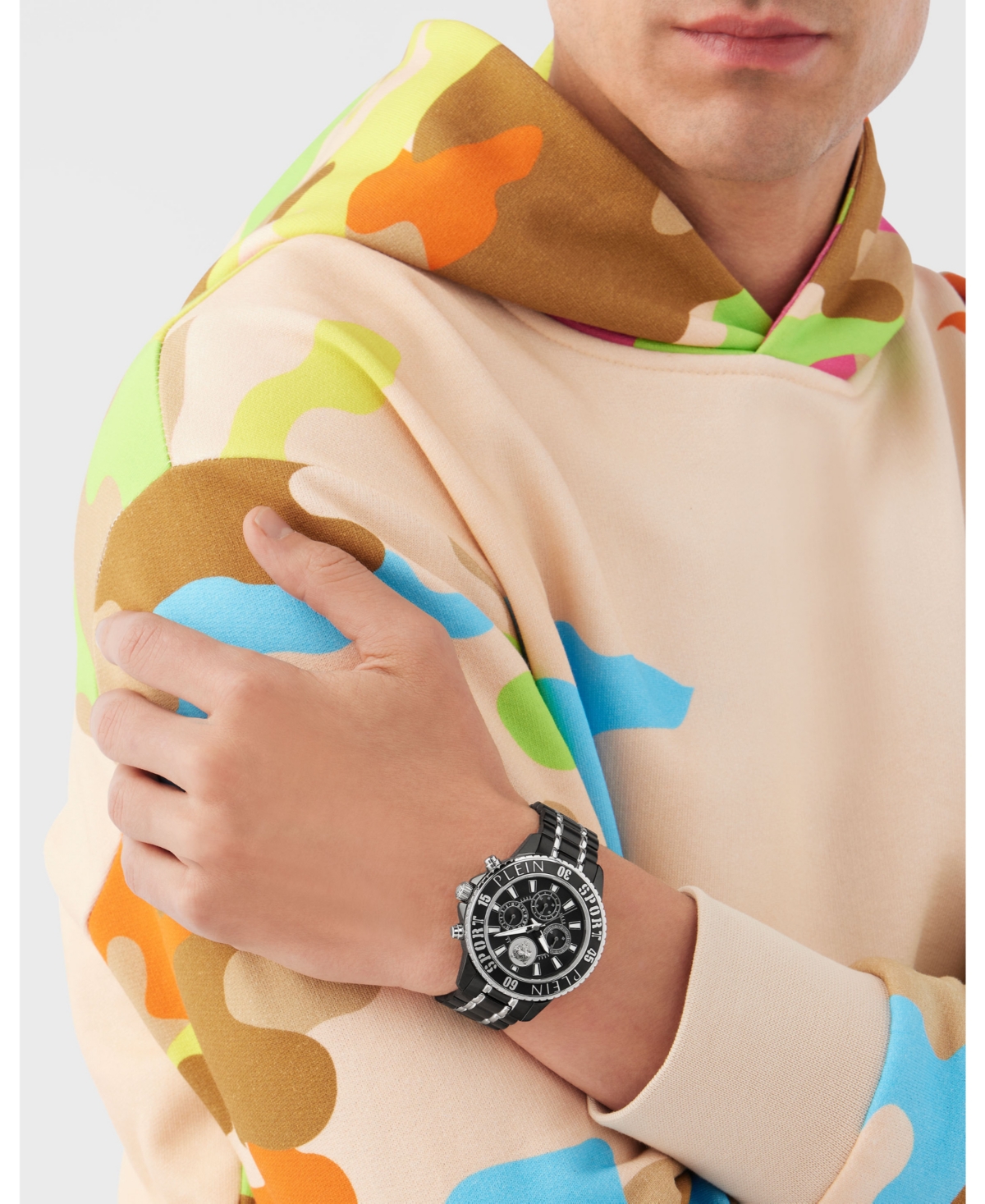 Plein Sport Mens Glam Chronograph Quartz Two Tone Bracelet 44MM