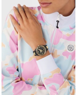 Women's Eclipse 3 Hand Quartz Black Silicone Strap Watch, 36mm