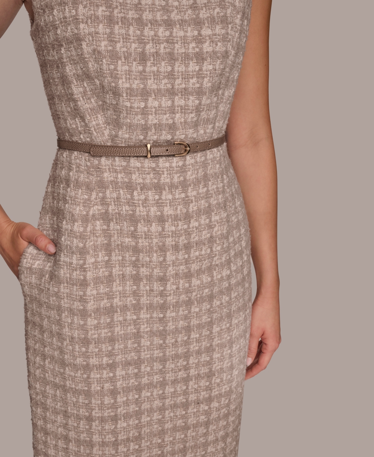 Donna Karan New York Women's Tweed Midi A-Line Dress