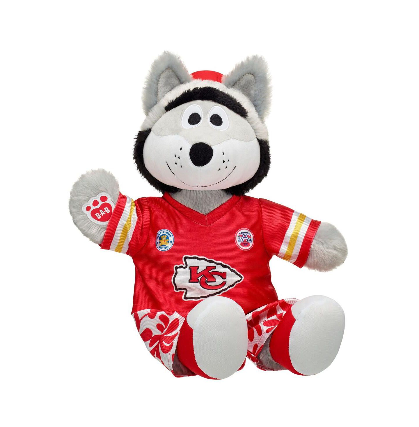 Детская мягкая игрушка Build-A-Bear Workshop Kansas City Chiefs K.C. Wolf 17" Plush — фото 1