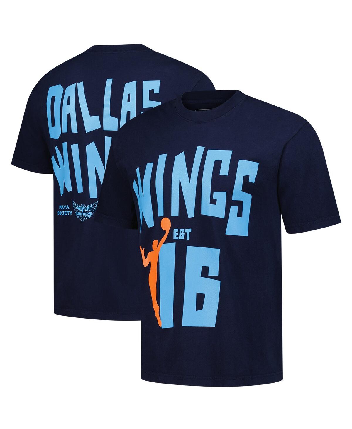 Playa Society Men's And Women's Blue Dallas Wings Established 2016 Premium T-shirt In Blue