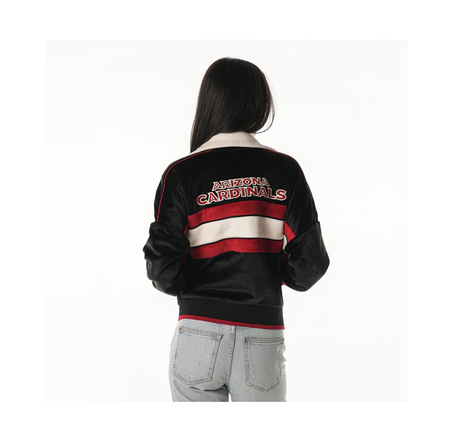 Women's Black Arizona Cardinals Velvet Corduroy Jacket