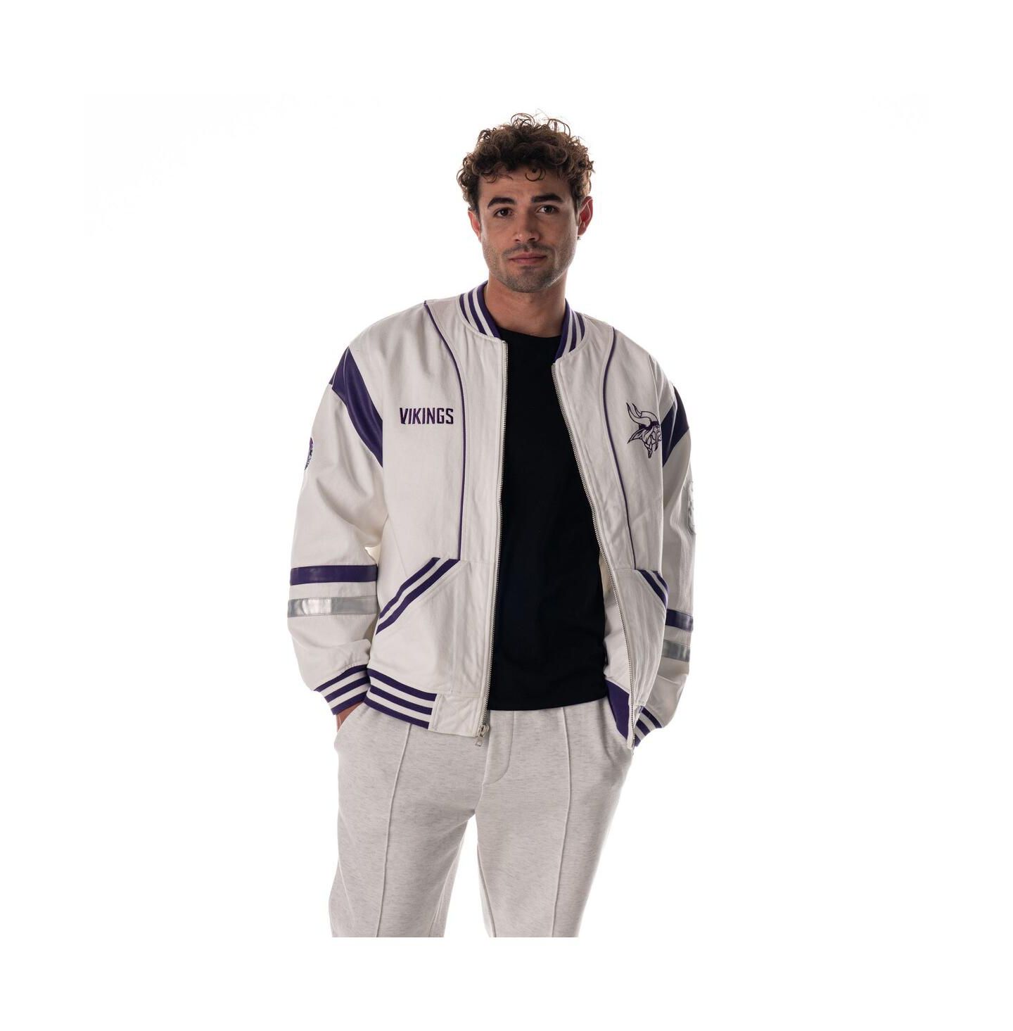 Женская куртка The Wild Collective and White Minnesota Vikings Oversized Retro Full-Zip — фото 1