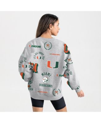 Women's Gray Miami Hurricanes Always on Repeat Fleece Sweatshirt