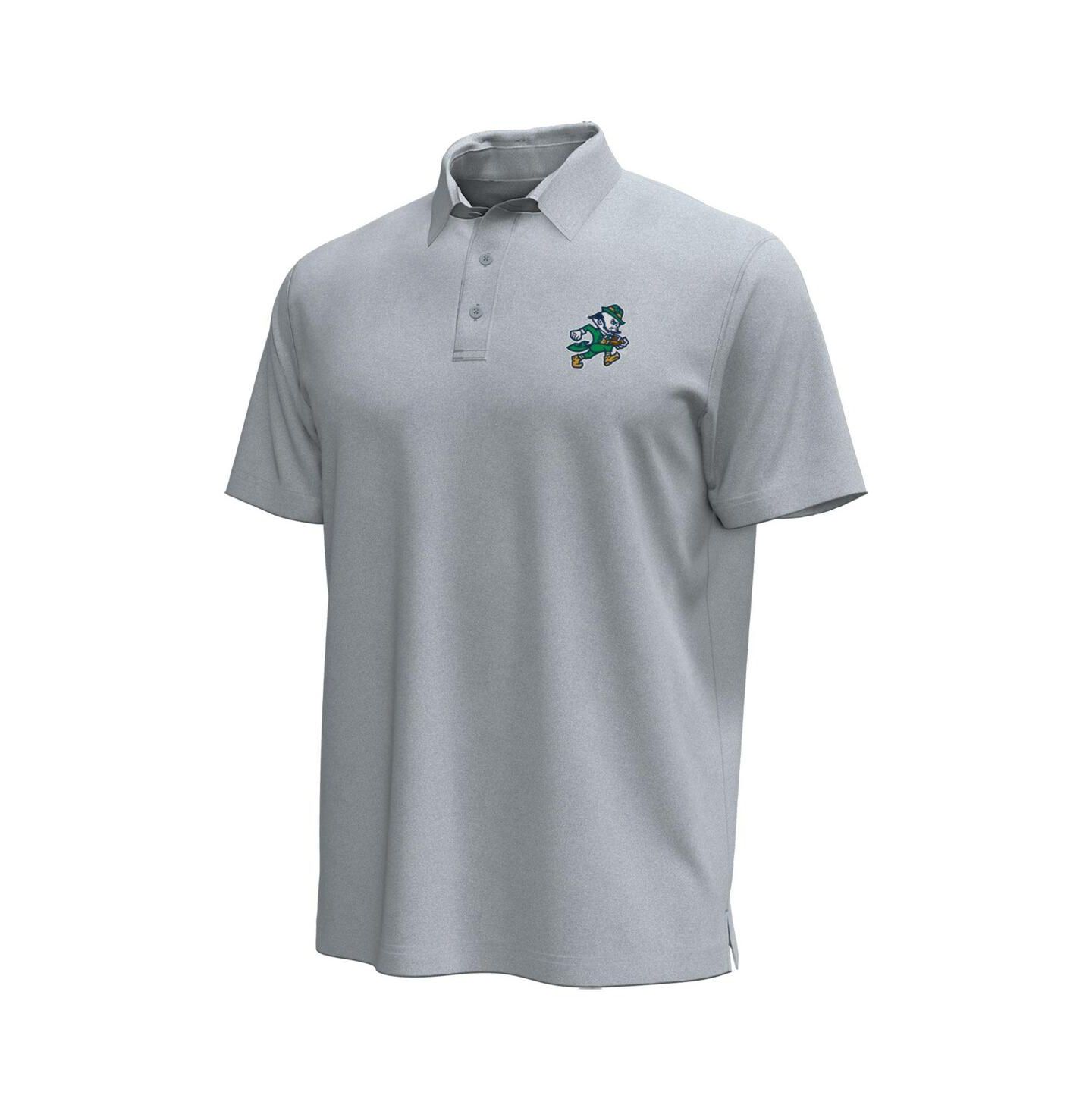 Мужское поло Under Armour Gray Notre Dame Fighting Irish Sporting Leprechaun Icon Polo Shirt — фото 3