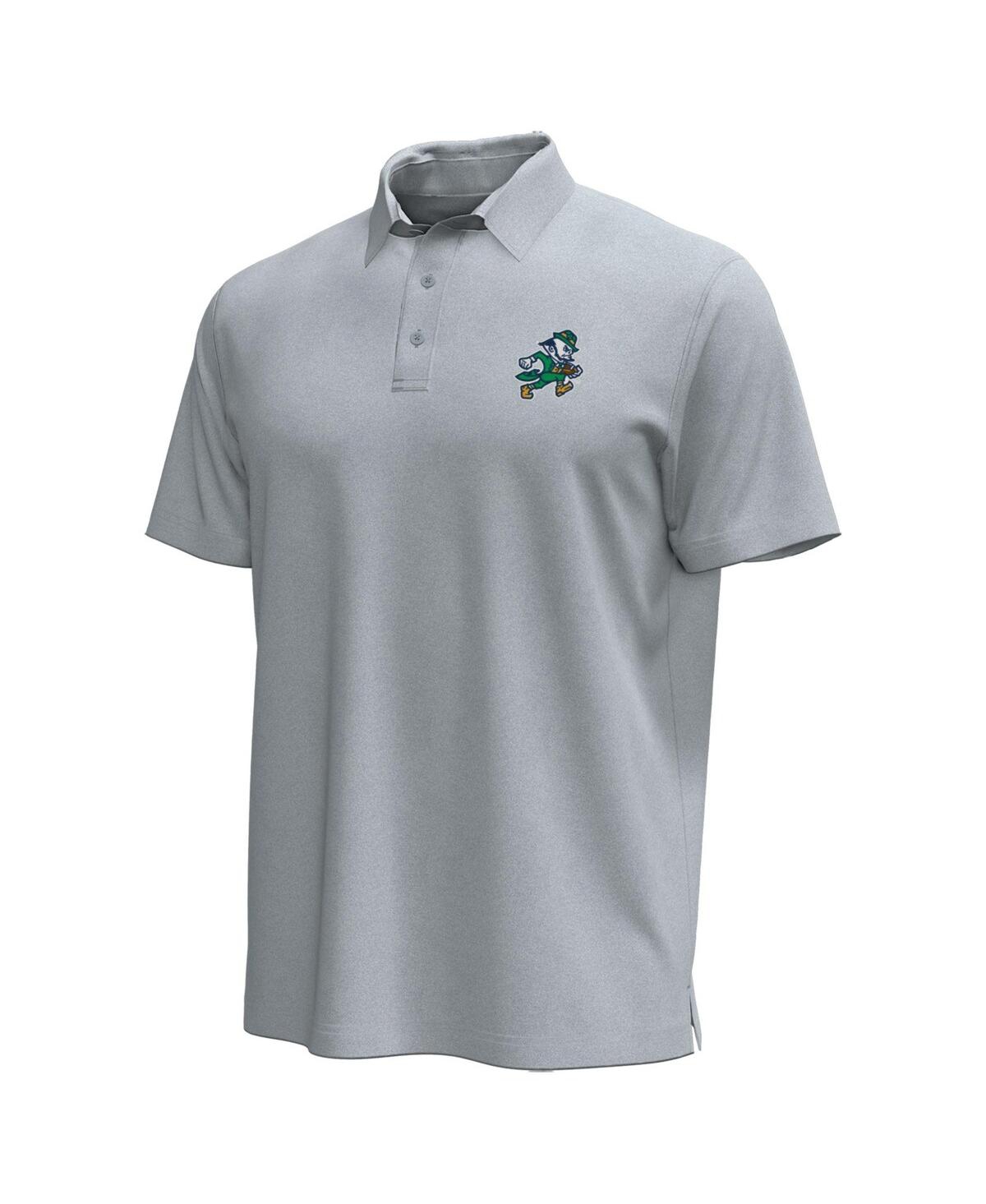 Under Armour Men's Gray Notre Dame Fighting Irish Sporting Leprechaun Icon Polo Shirt In Gray