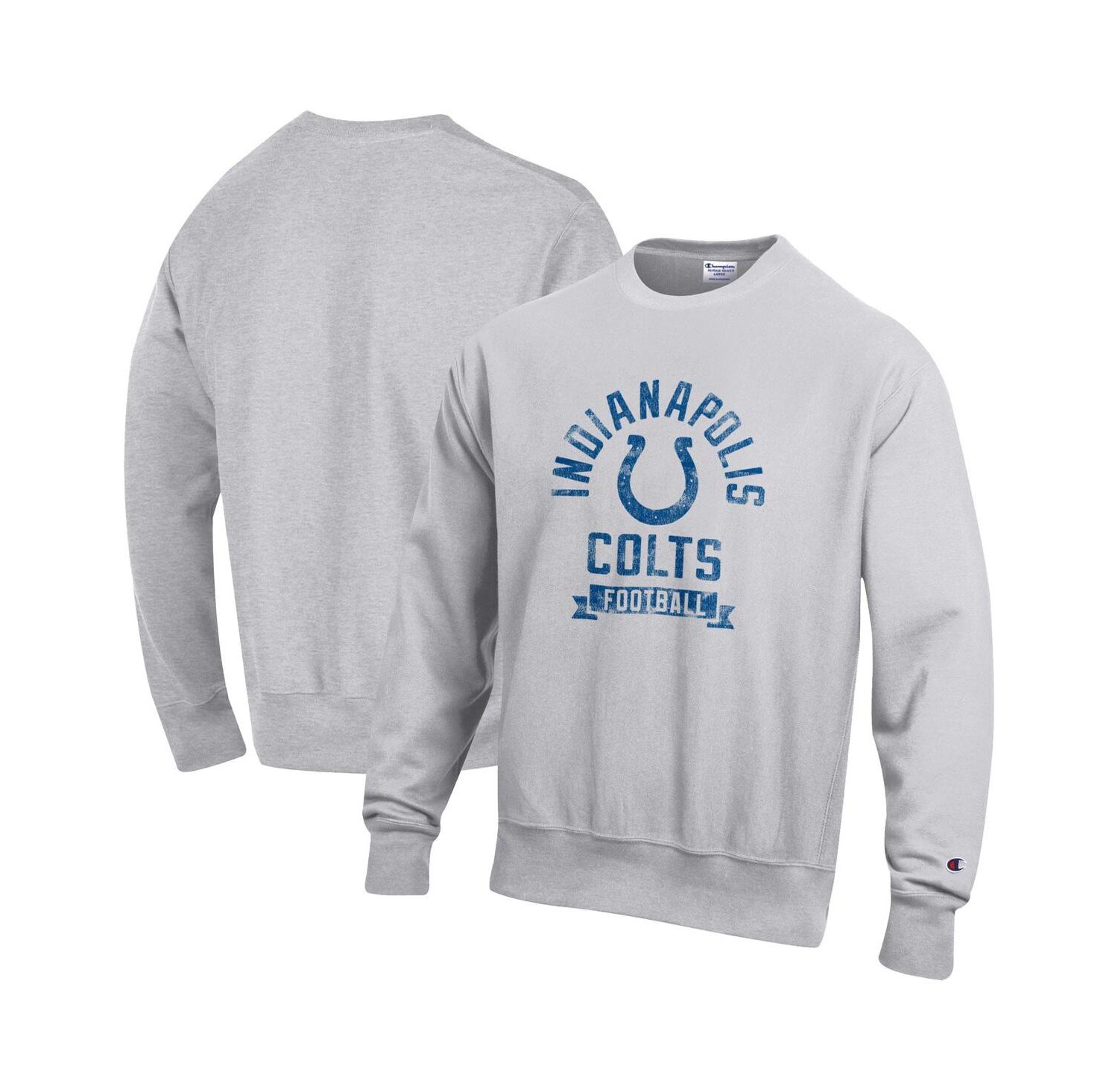 Men's Heather Gray Indianapolis Colts Reverse Weave Fleece Pullover Sweatshirt