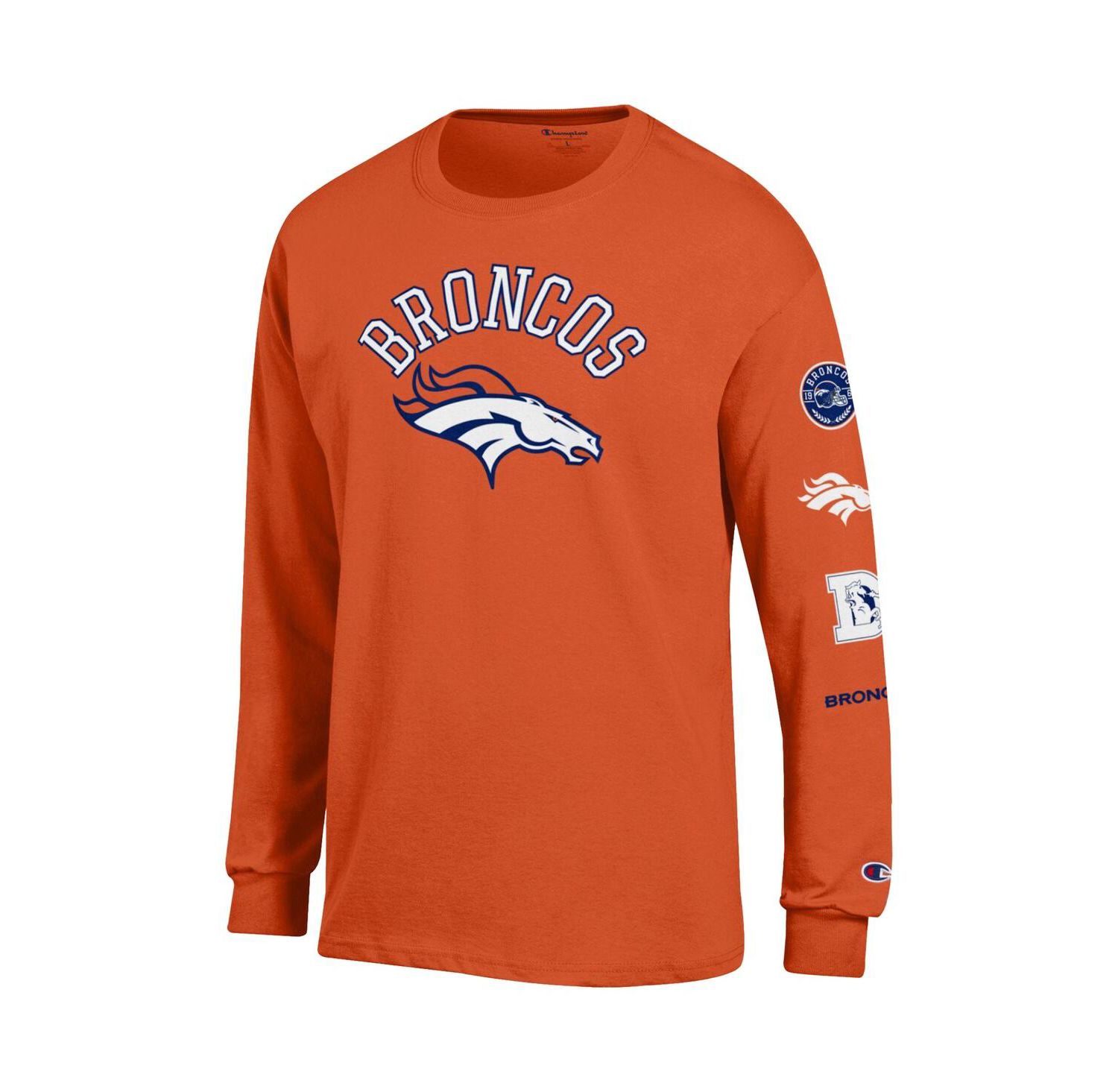 Men's Orange Denver Broncos Seal Long Sleeve T-Shirt
