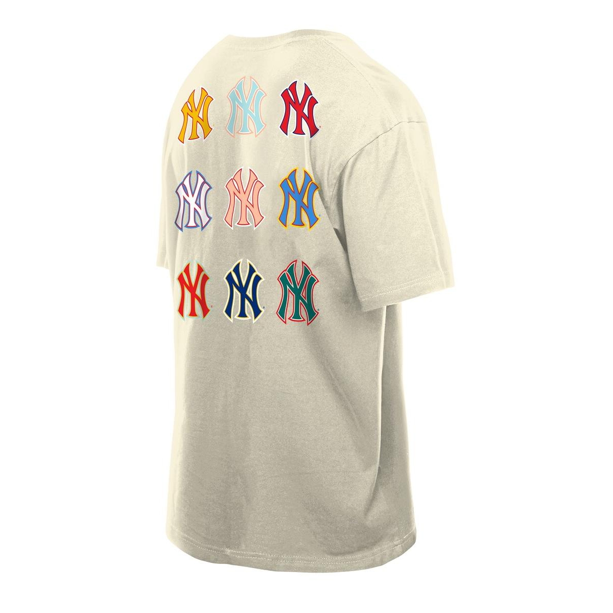 New Era Men's Cream New York Yankees Ransom Note Oversized T-shirt In Neutral