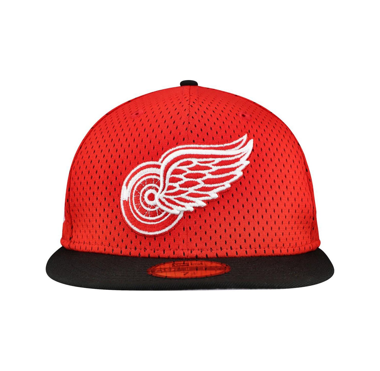 Men's Red/Black Detroit Red Wings Mesh Crown Two-Tone 59FIFTY Fitted Hat
