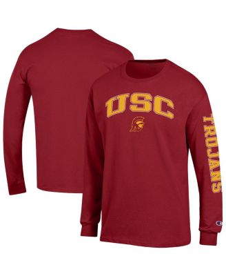 Champion - Men's Cardinal USC Trojans Arch Over Logo 2-Hit Long Sleeve T-Shirt