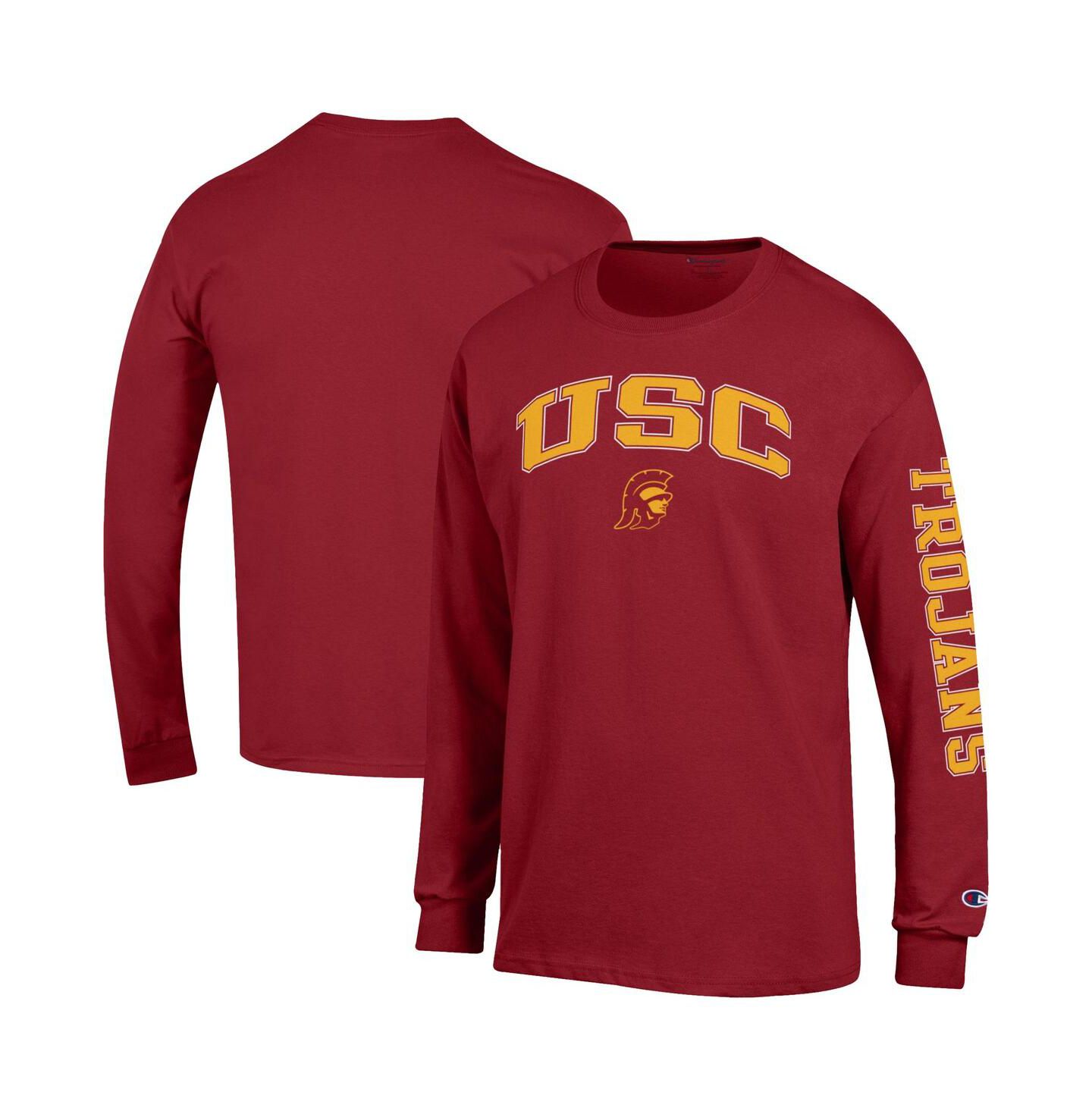 Мужская футболка Champion Cardinal USC Trojans Arch Over Logo 2-Hit Long Sleeve — фото 1