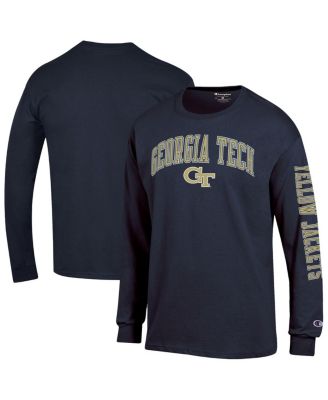 Champion - Men's Navy Georgia Tech Yellow Jackets Arch Over Logo 2-Hit Long Sleeve T-Shirt