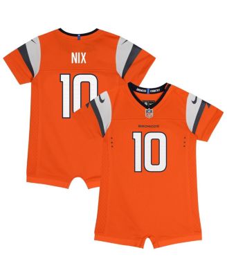 Nike - Baby Boys and Girls Bo Nix Orange Denver Broncos Game Romper Jersey