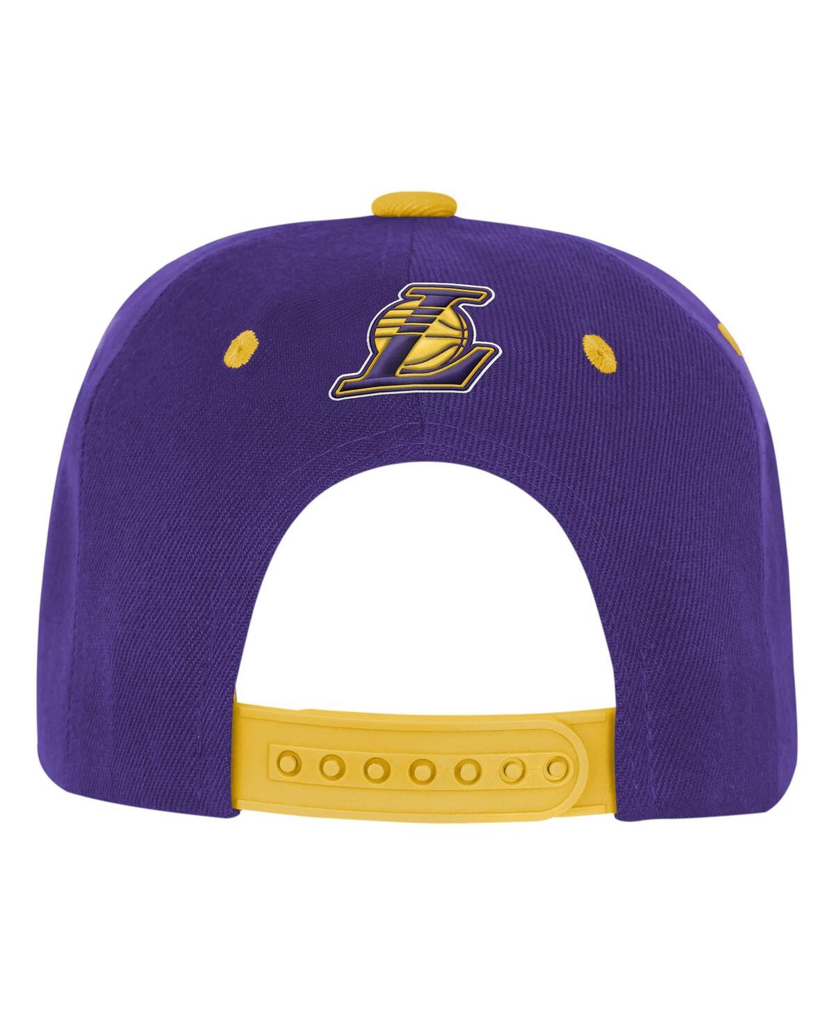 Outerstuff Big Boys And Girls Purple/gold Los Angeles Lakers Two-tone Snapback Hat In Multi
